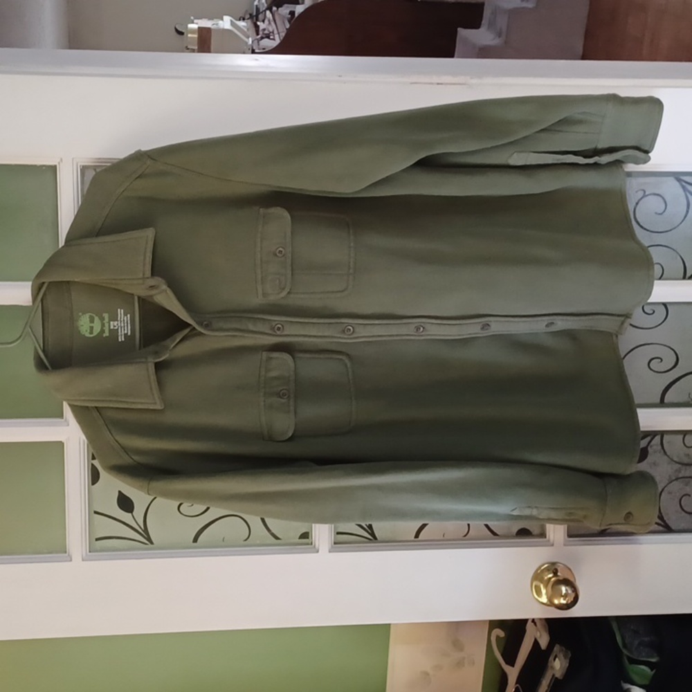 Timberland fleece lined shirt men's size large  green